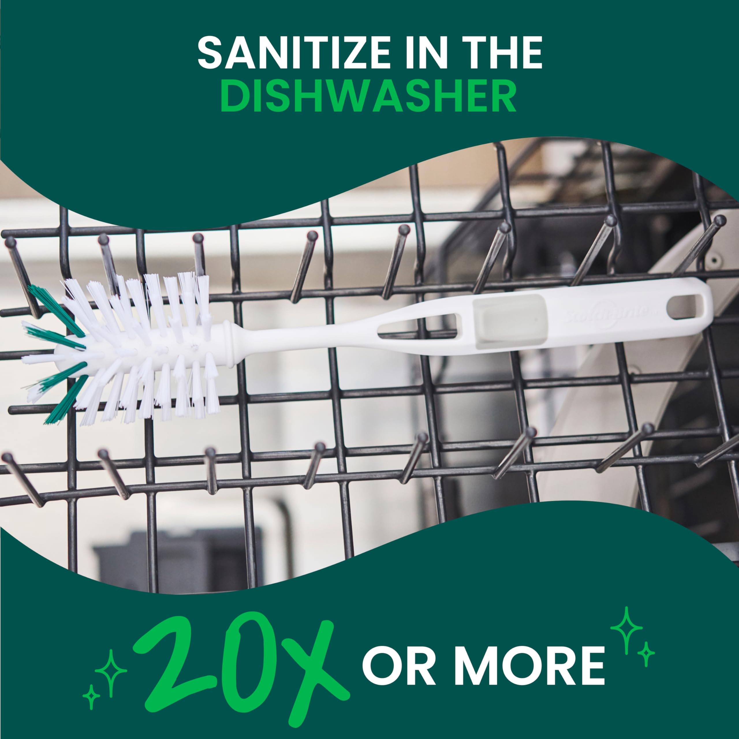 Scotch-Brite multi-purpose brush cleans baby bottles travel mugs and decanters