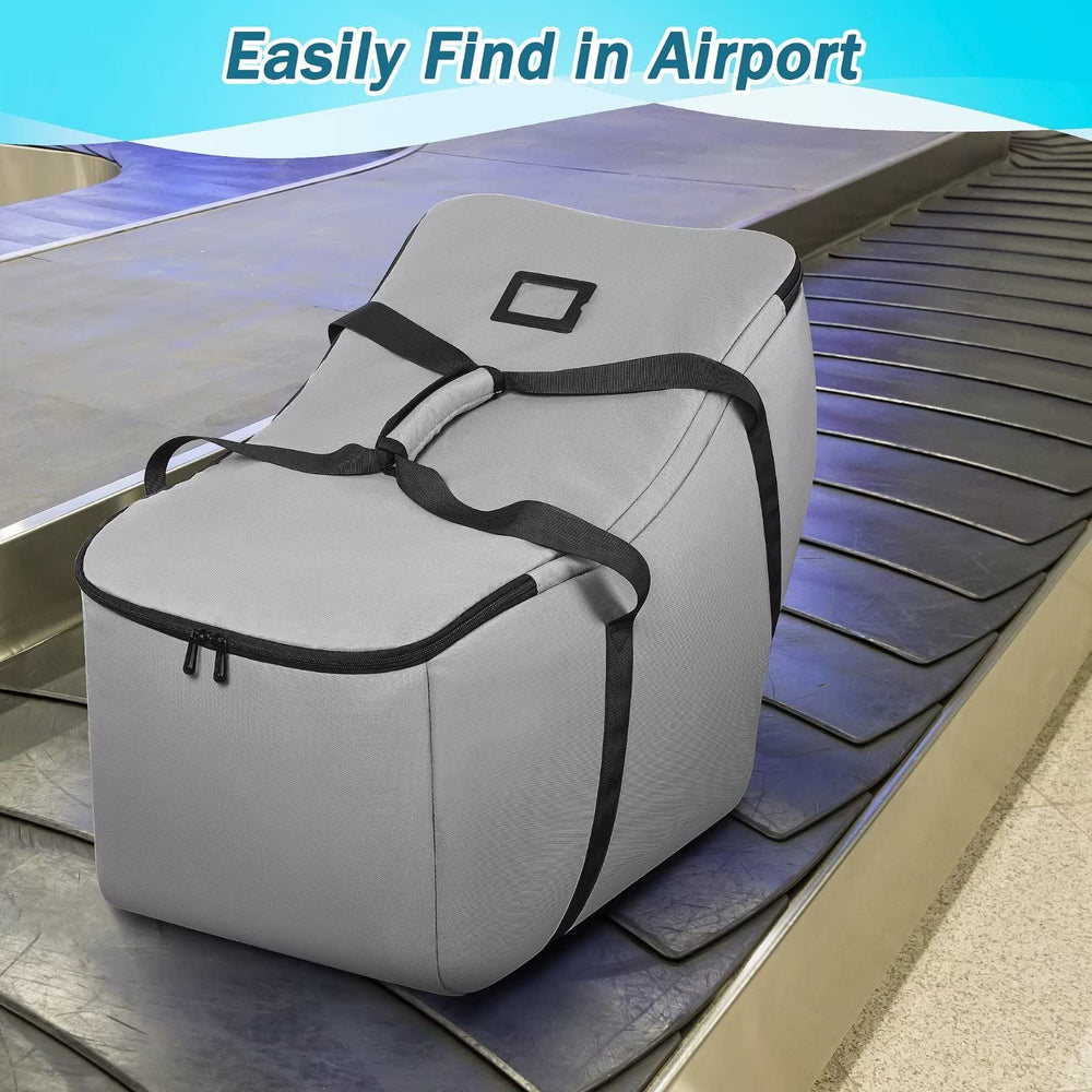 SCTEL car seat travel bag folded inside its storage bag for compact packing