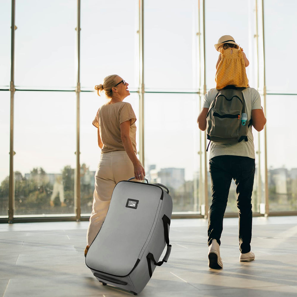 SCTEL travel bag gate-check ready with clear ID tag for quick gate return.
