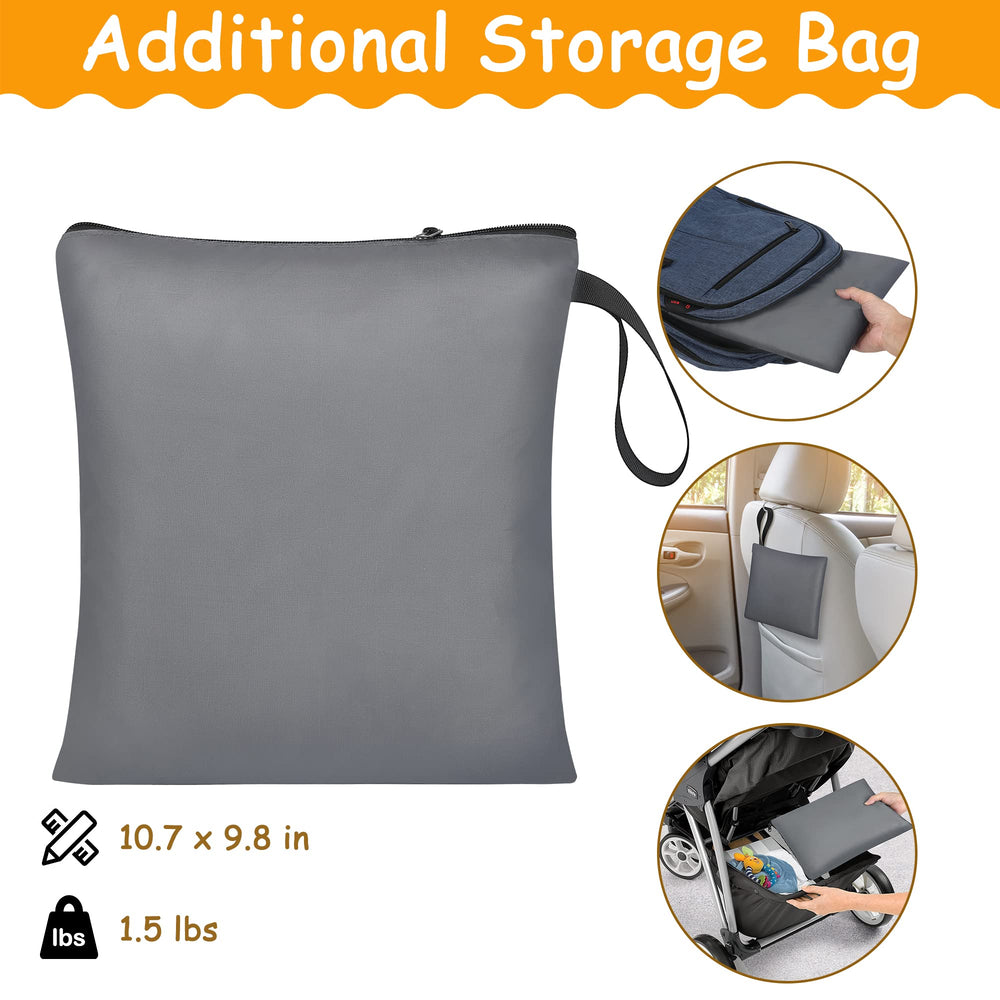 SCTEL gray car seat bag showing sleek design with ID tag for gate-check