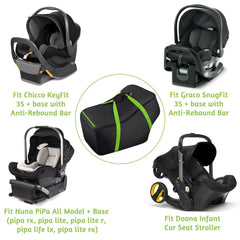 SCTEL bag tear-resistant material guards car seat against dirt and wear