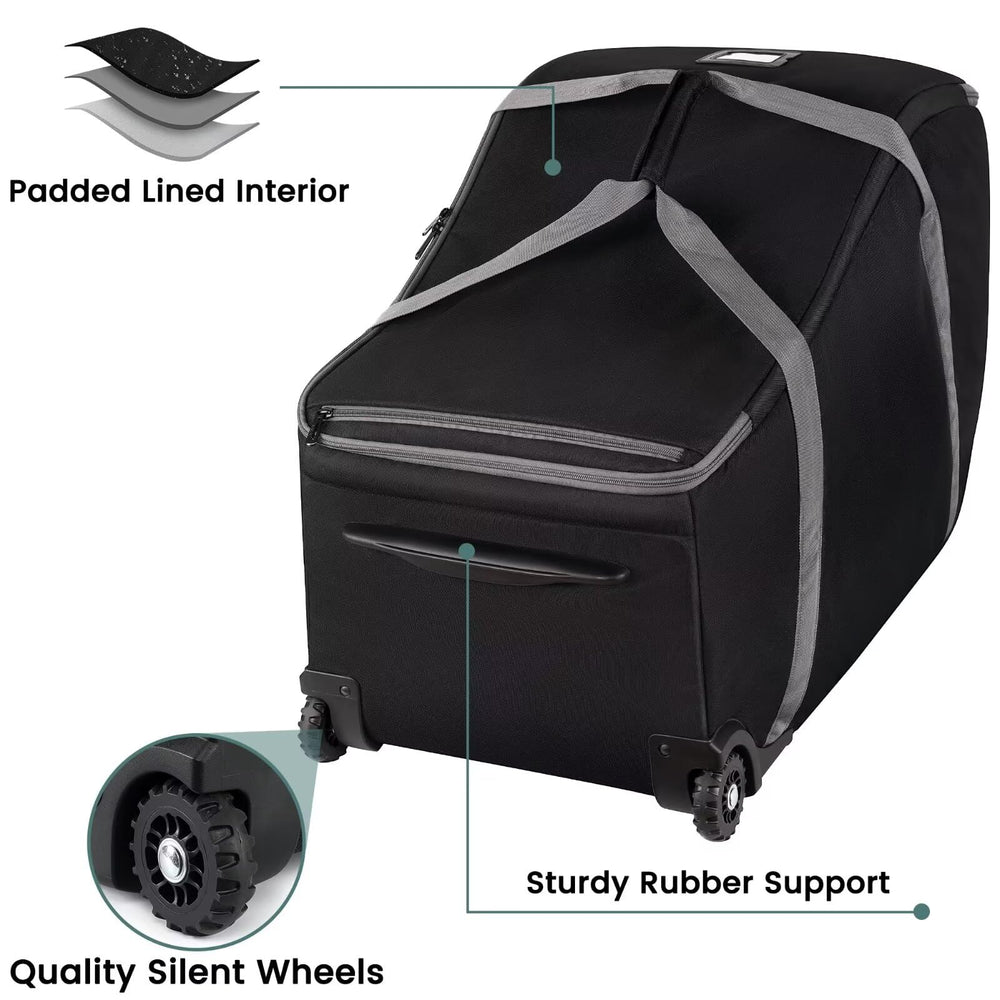 SCTEL bag includes side zip pockets for diapers or wipes