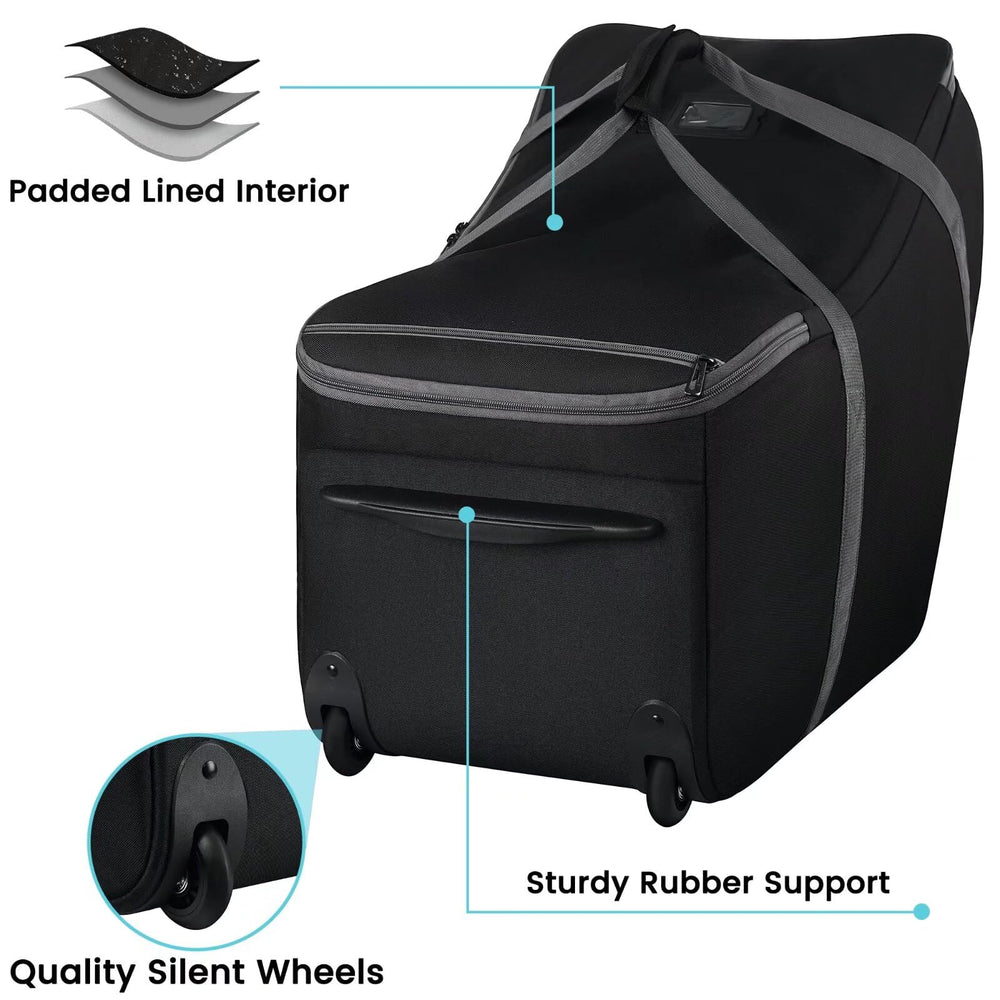SCTEL wear-resistant bottom bumper feet keep the bag clean
