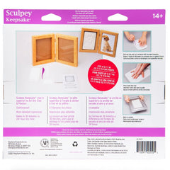 Sculpey Keepsake Clay Frame White hinged frame showcases easy imprinting and baking for memories