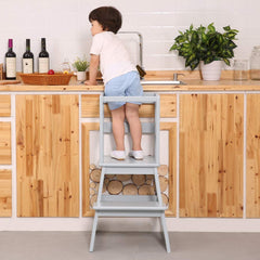 SDADI Kitchen Step Stool durable hardwood construction for long-lasting use.
