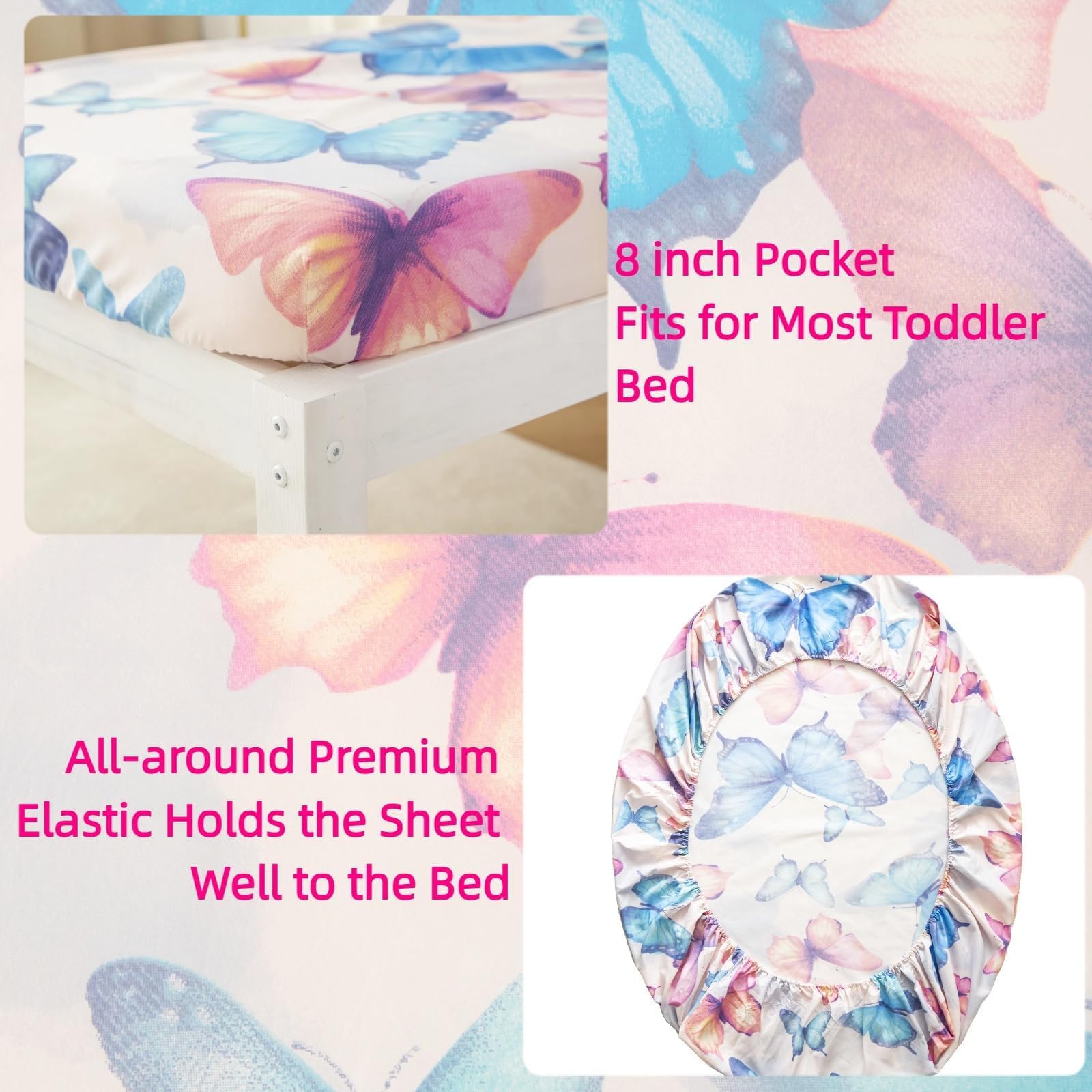 SDIII butterfly fitted sheet 28x52x8 with deep pocket fit