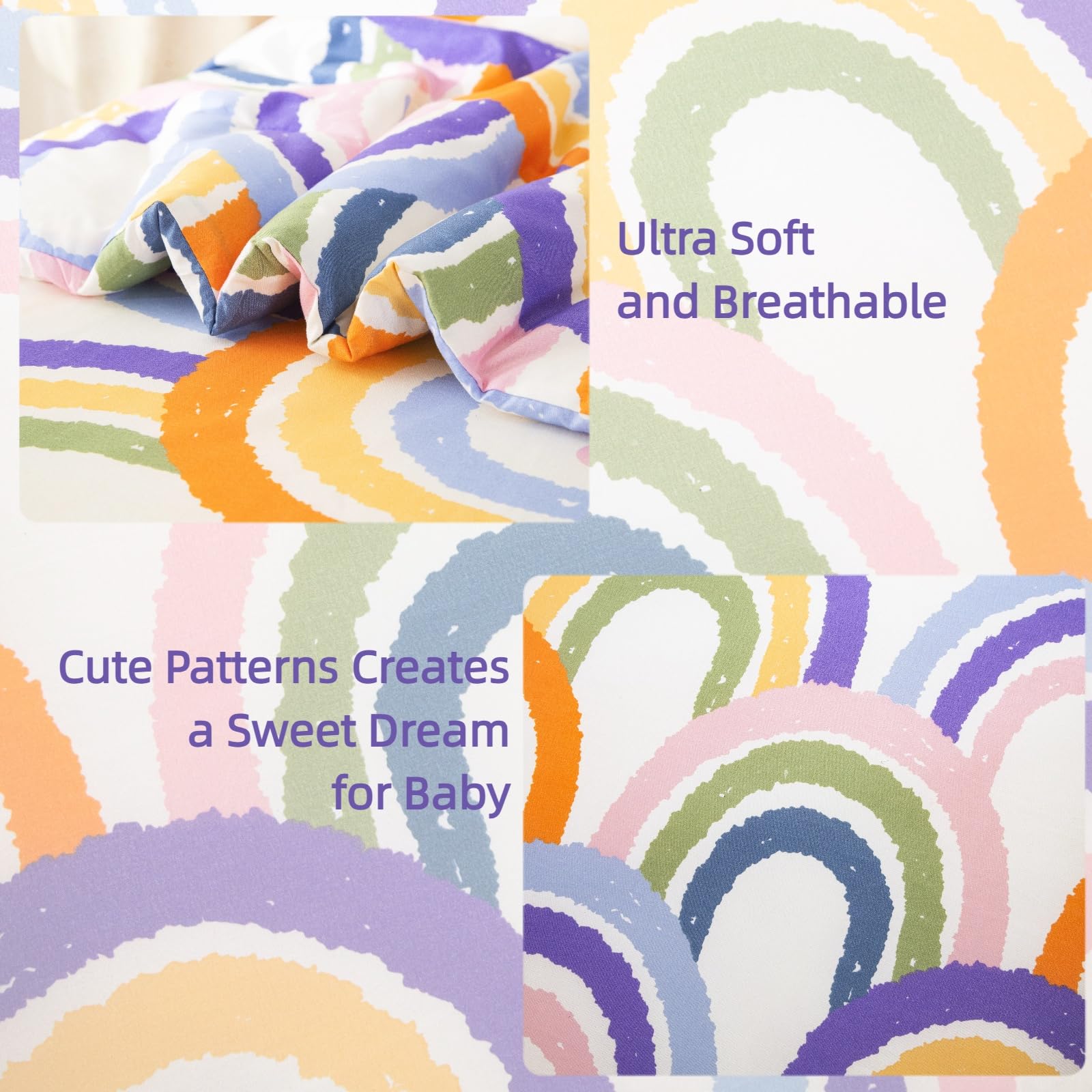 SDIII rainbow pillowcase — soft microfiber for gentle skin sleep.