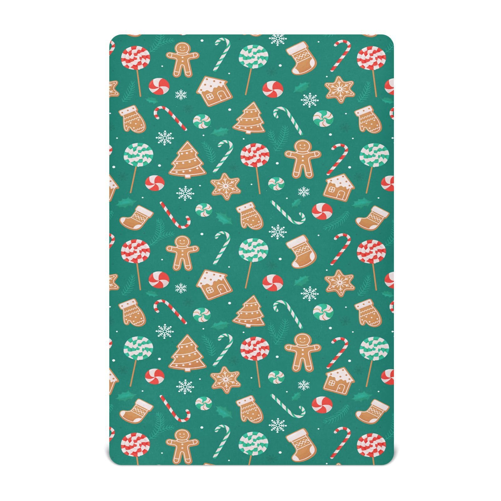 SDMKA Christmas Candy crib sheet close-up of soft microfiber for baby comfort
