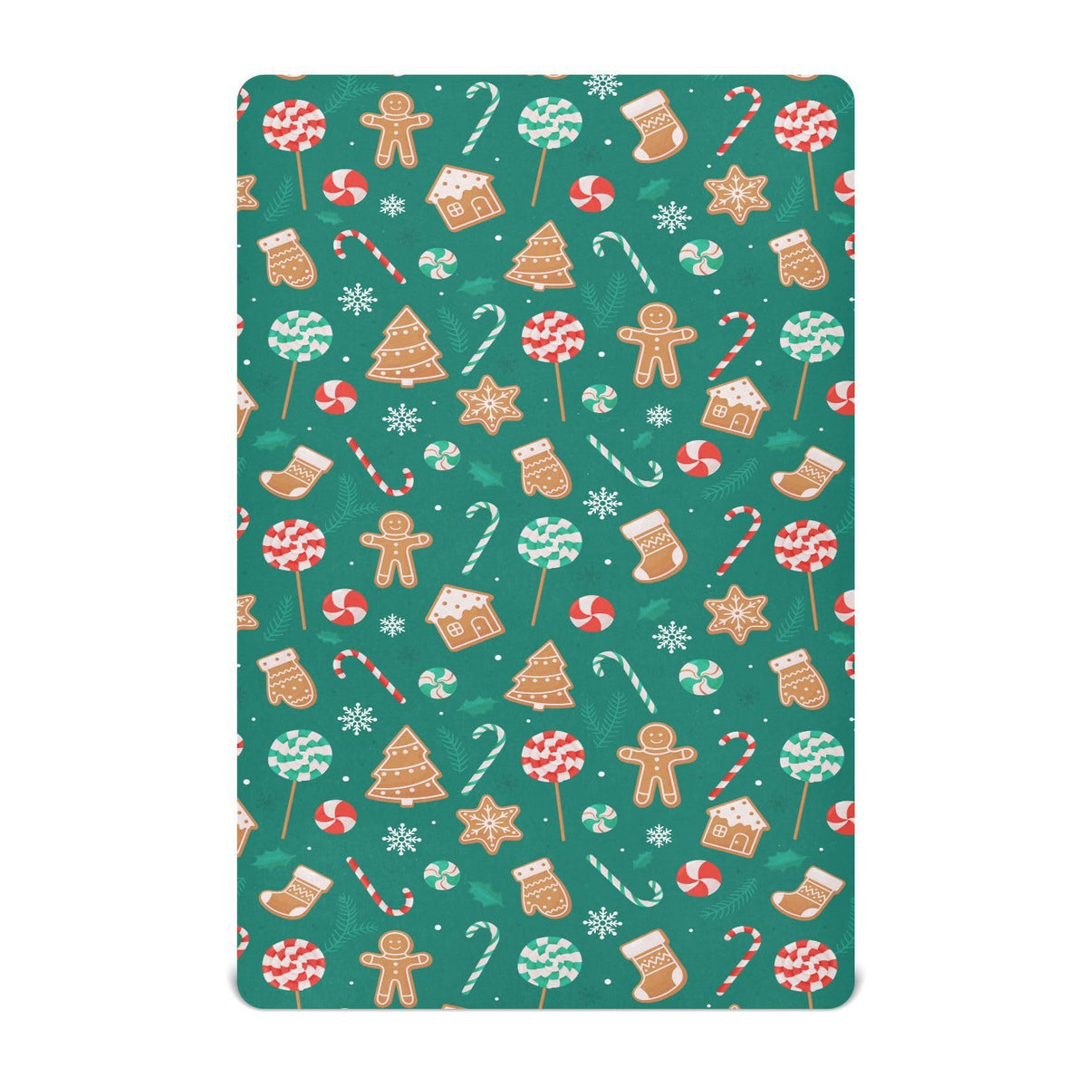SDMKA Christmas Candy crib sheet close-up of soft microfiber for baby comfort