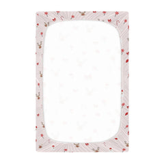 SDMKA Christmas pattern crib sheet 52x28 elastic band fit ensures secure sleep.