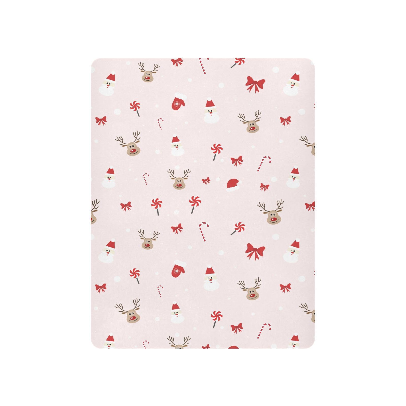 SDMKA Christmas pattern mini crib sheet 39x27 on playard for portability.