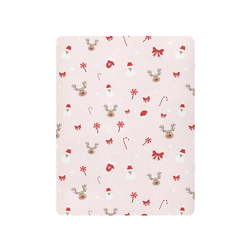 SDMKA Christmas pattern mini crib sheet 39x27 on playard for portability.