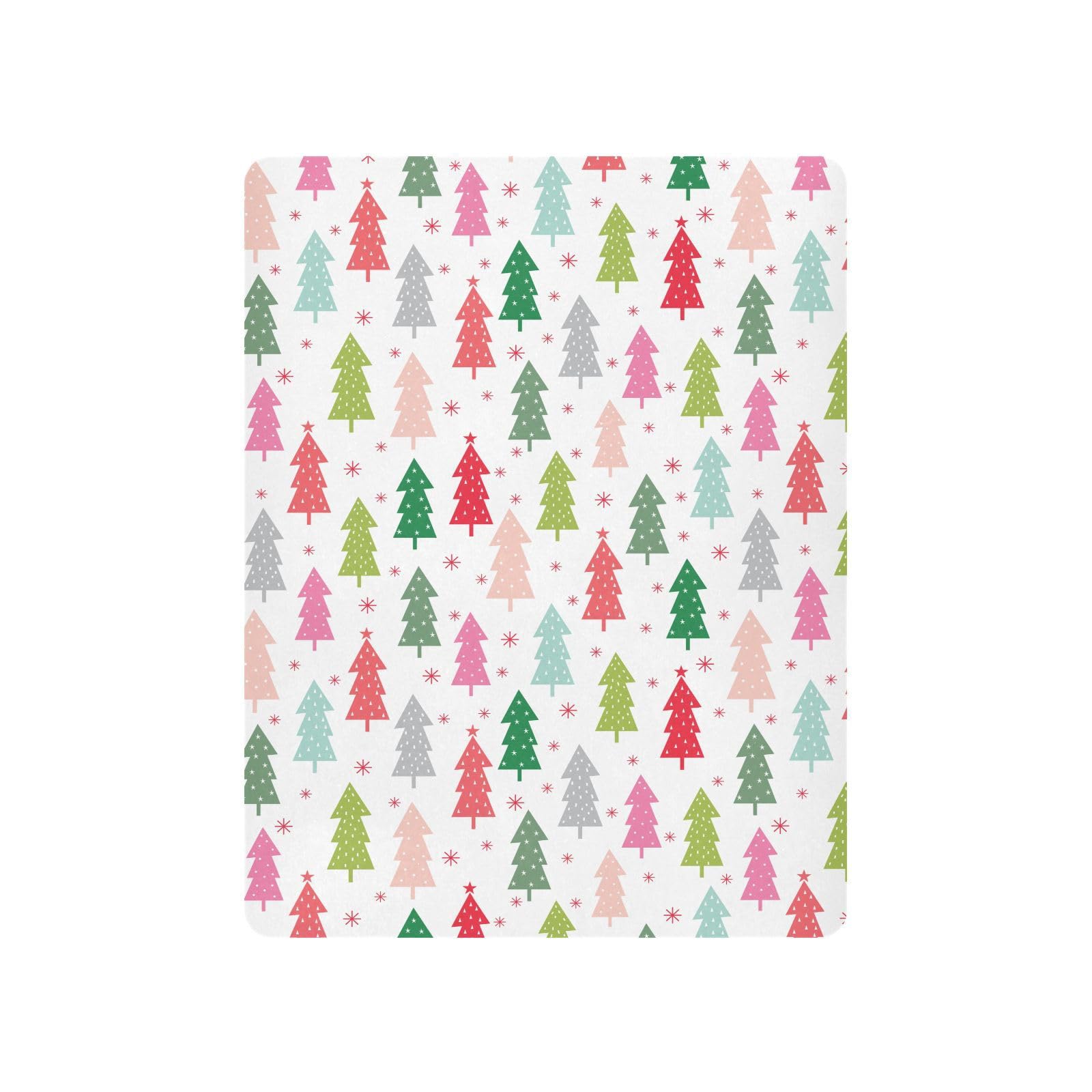 SDMKA Christmas trees crib sheet elastic-band ensures secure, flat sleeping surface.