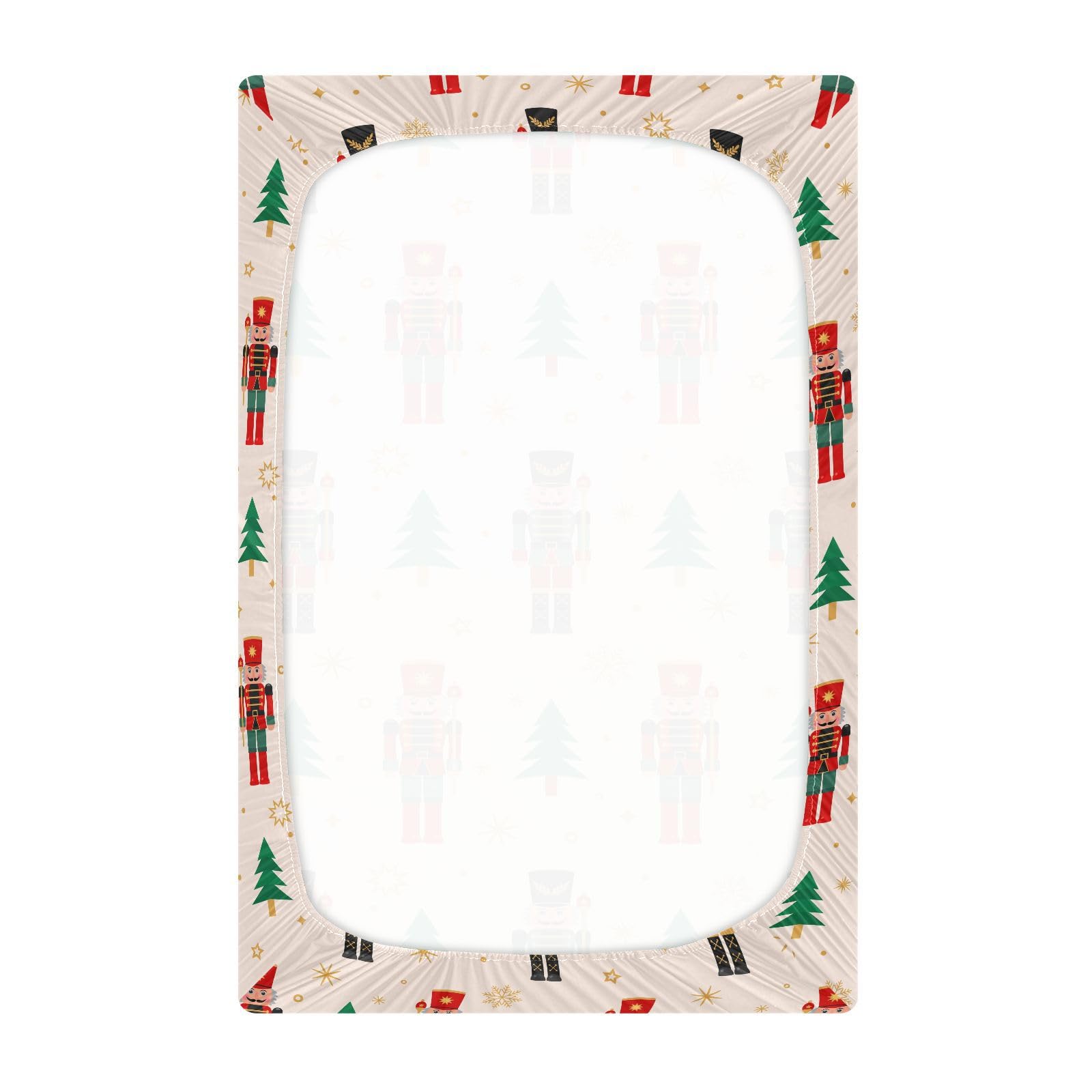 SDMKA Nutcracker crib sheet mini crib size with cozy playard nearby
