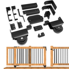 SDSNTE sliding gate kit unboxing shows sturdy components for easy home gate setup.