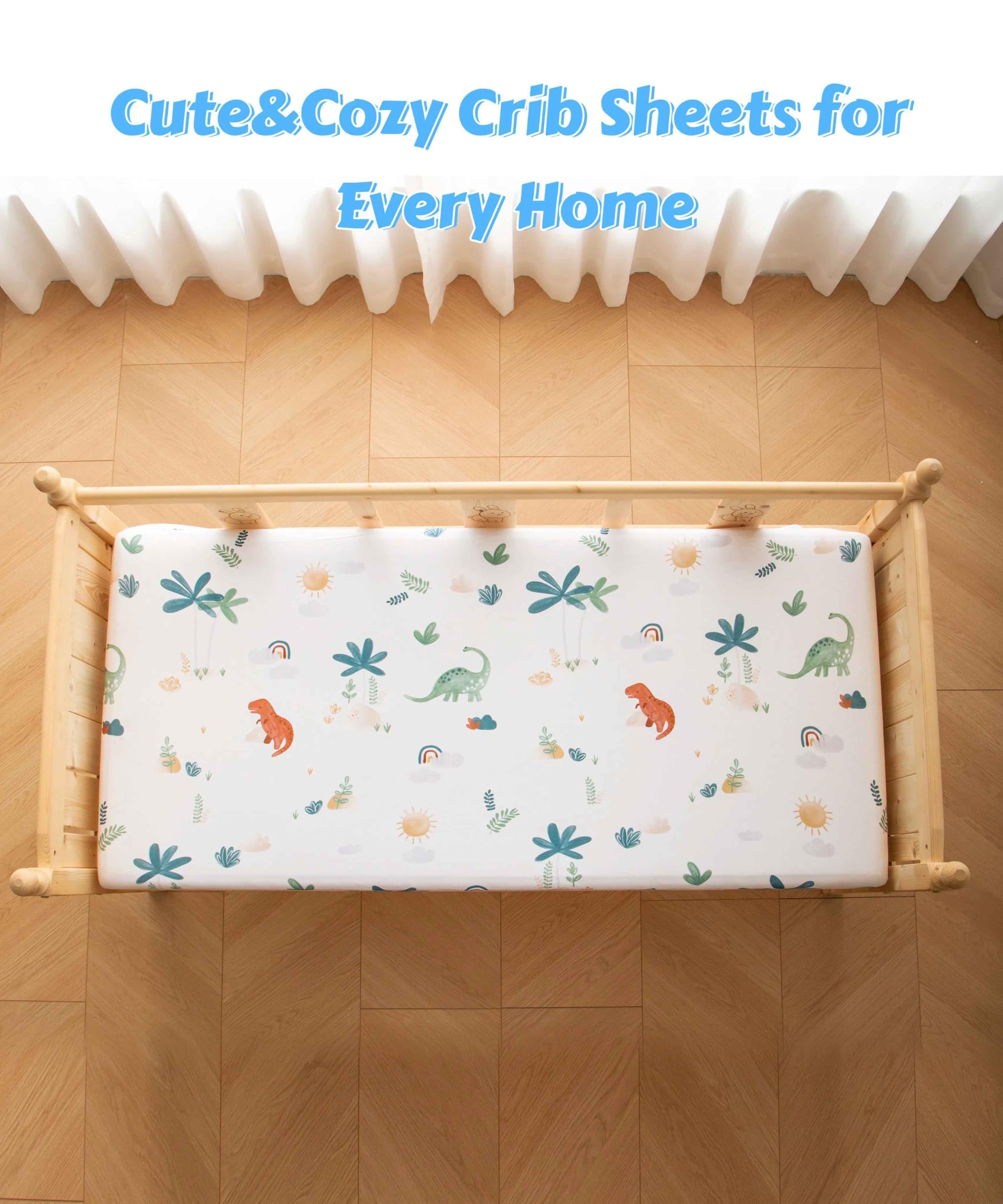 SDY Jersey Dinosaur crib sheet machine-washable for busy parents