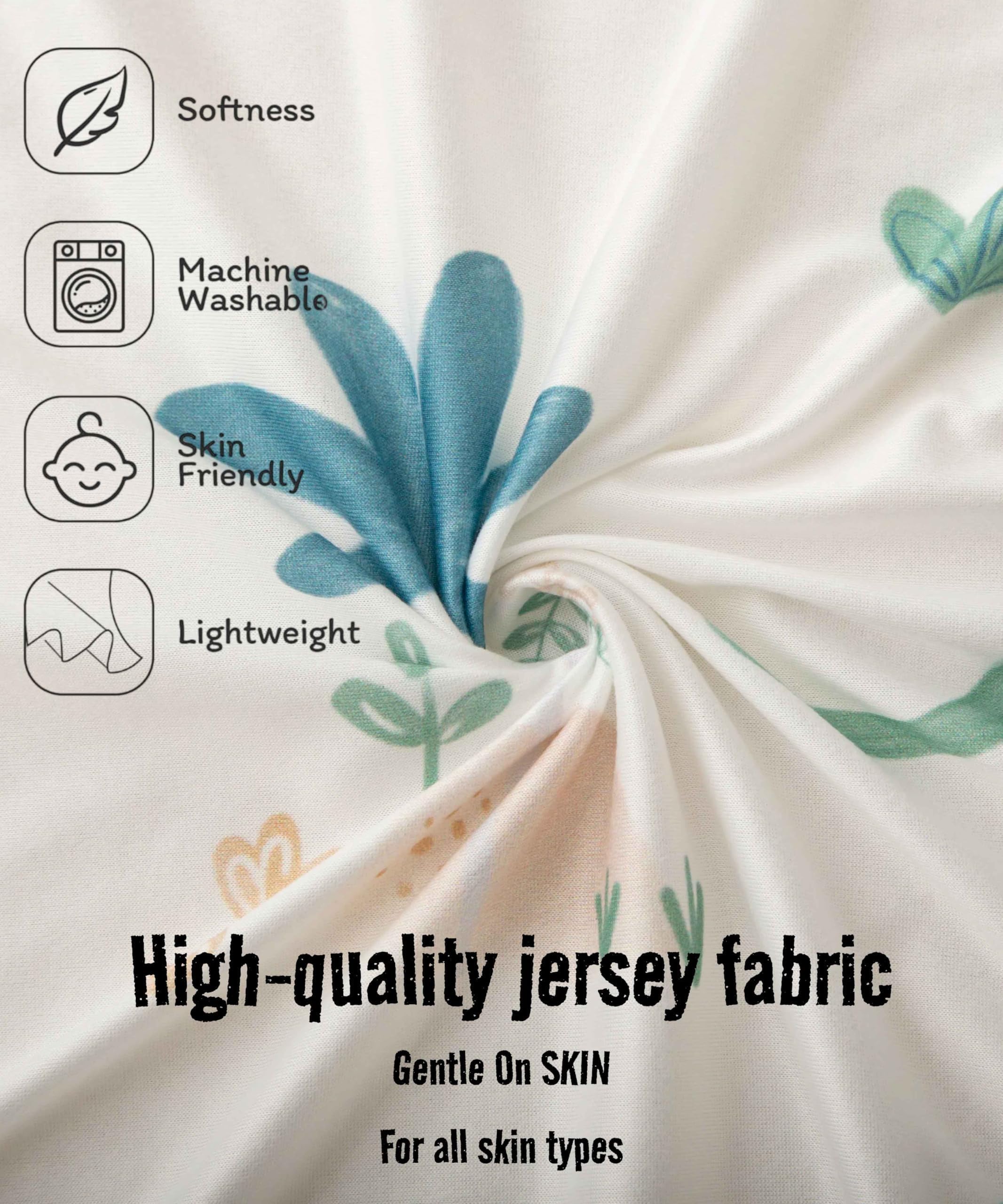 SDY Jersey Dinosaur crib sheet showing wrinkle-resistant fabric