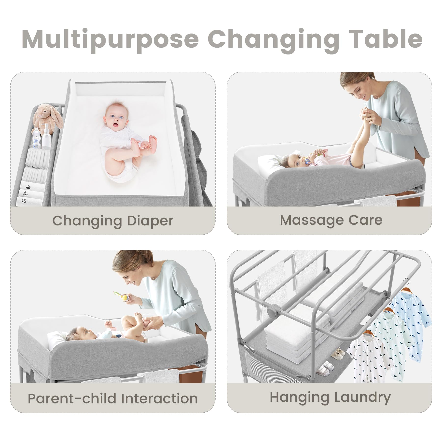 SEA PUNK changing table storage baskets keep diapers and wipes within reach