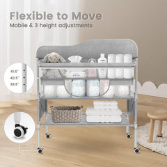 SEA PUNK portable changing station with silent wheels protects floors during care