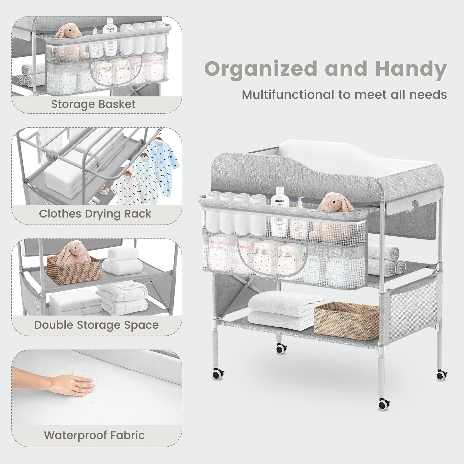SEA PUNK portable changing table open for convenient on-the-go diaper changes