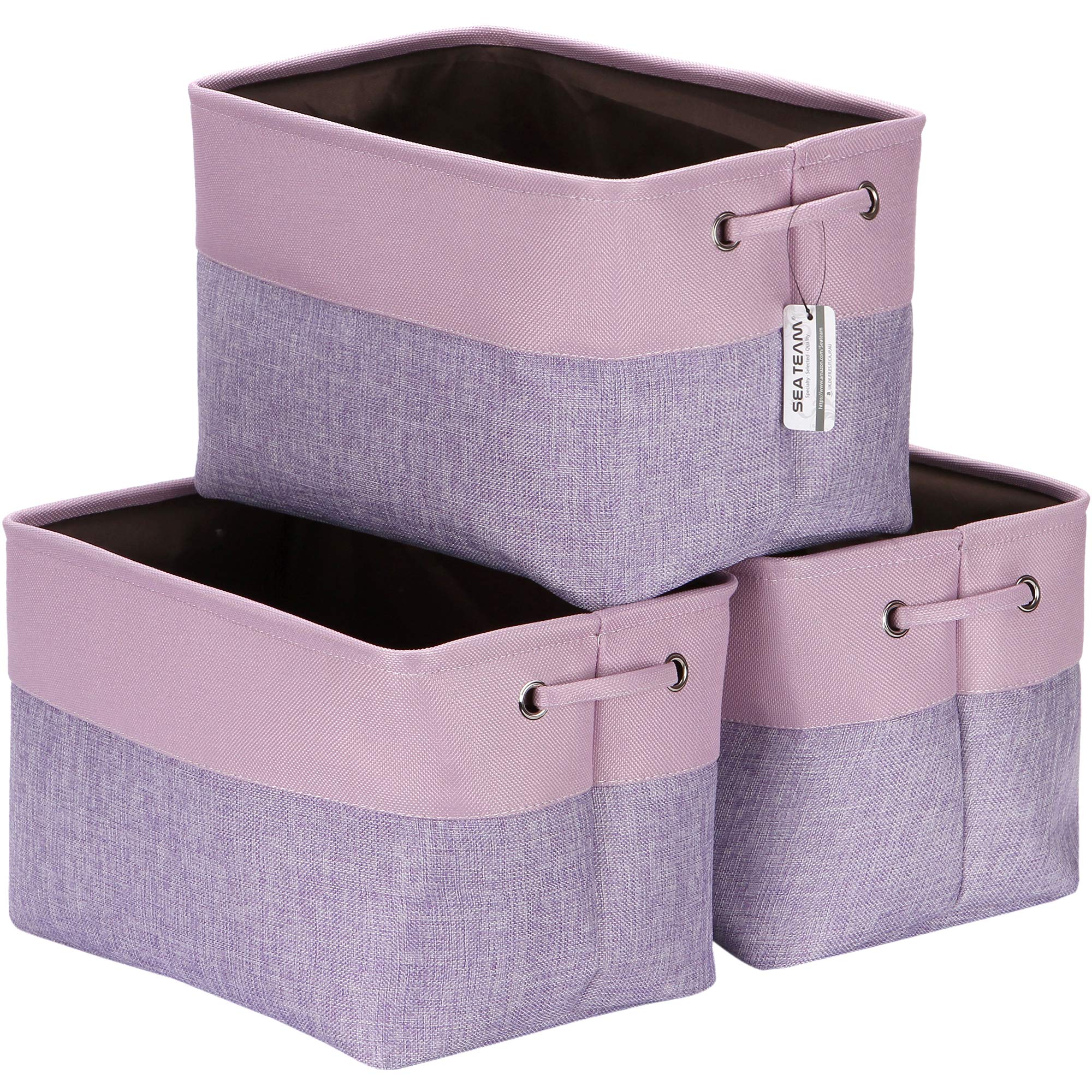 Sea Team 3-pack storage baskets in-assembly showing large 15x10x10 for organized space