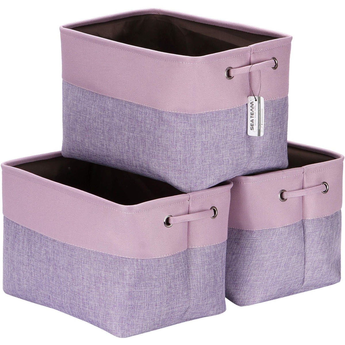 Sea Team 3-pack storage baskets in-assembly showing large 15x10x10 for organized space