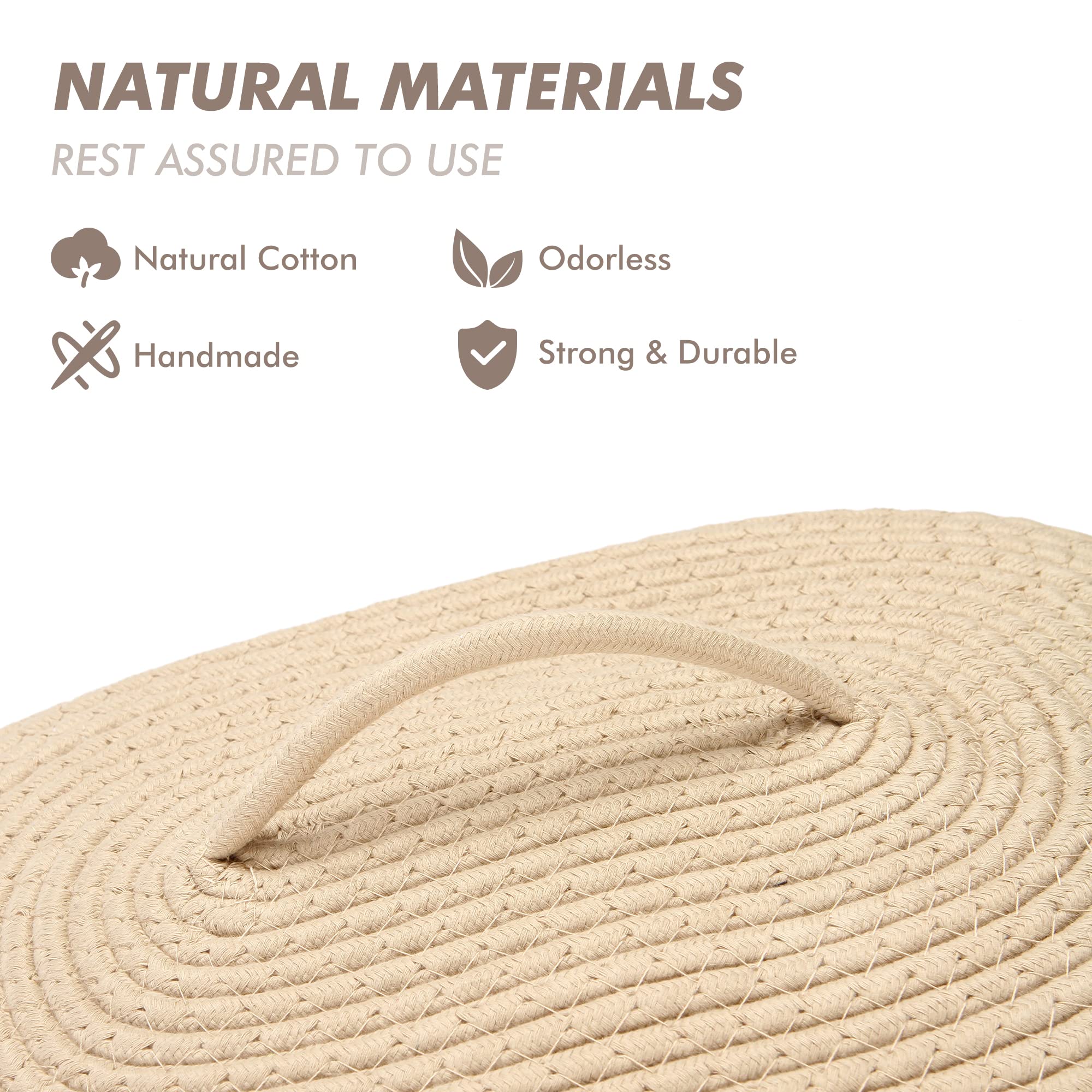 Sea Team cotton rope basket close-up highlighting soft, durable fabric texture.