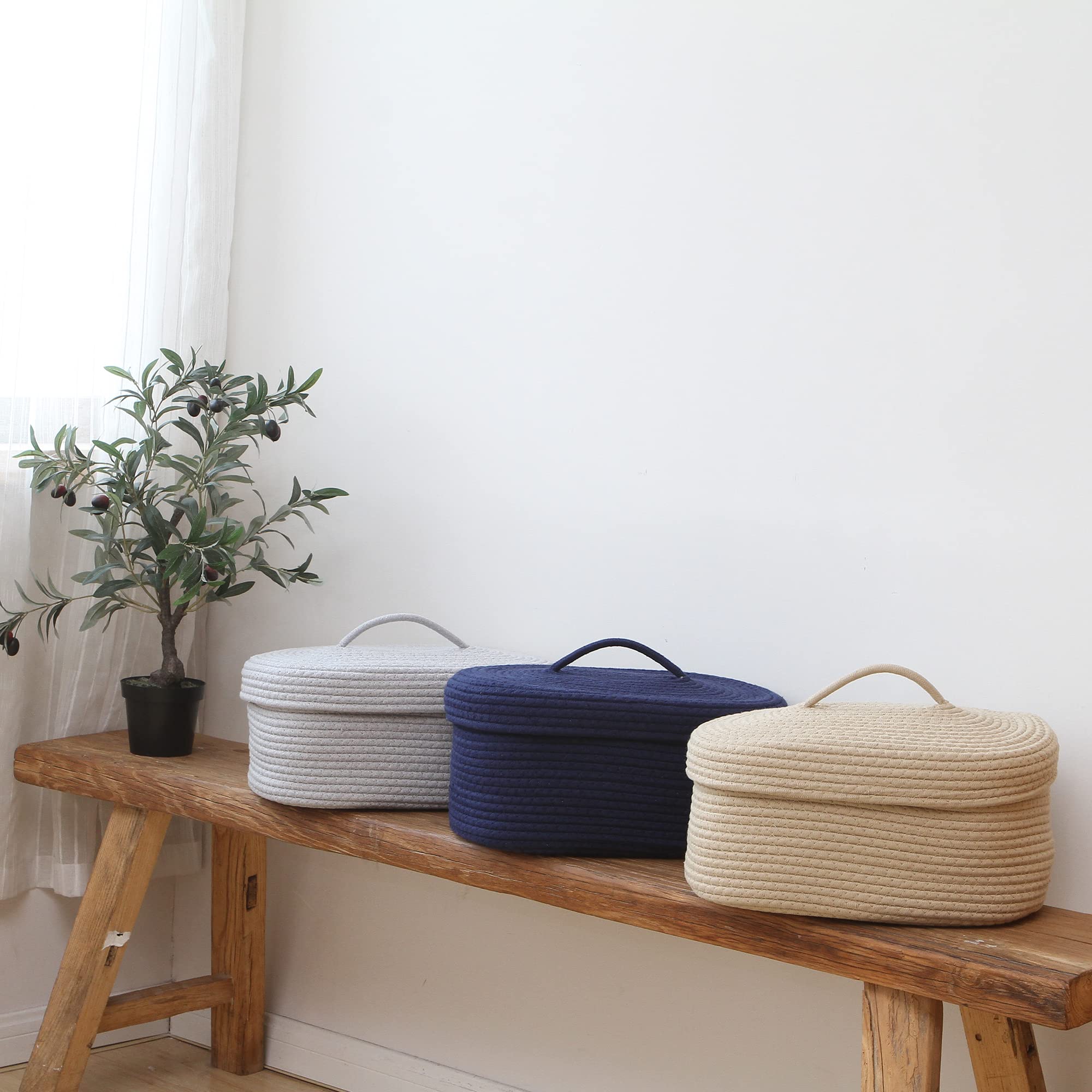 Sea Team multi-use basket organizes toys or towels with breathable cotton.