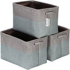 Sea Team storage baskets 15x10x10 front view grey-stone blue for organized spaces.