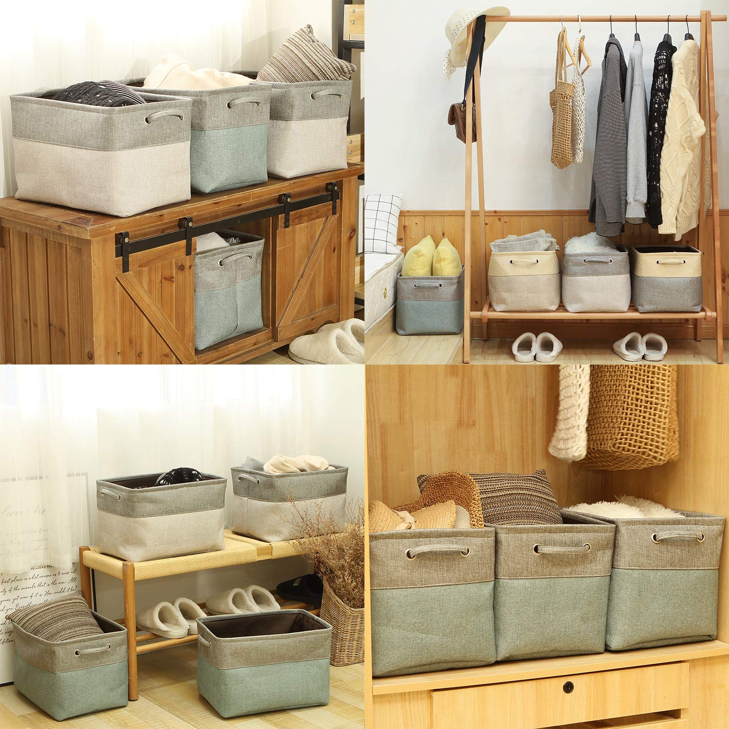 Sea Team storage basket folded-flat grey demonstrates space-saving design.