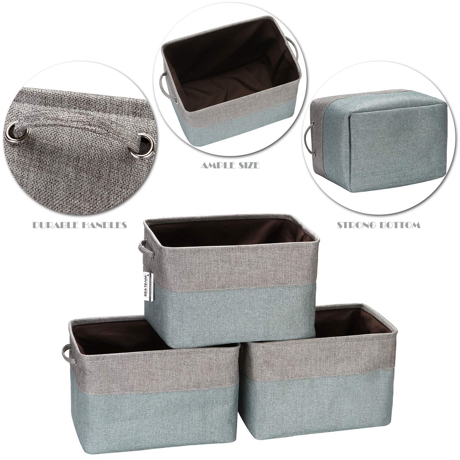 Sea Team two-tone storage basket showcases stylish organization.