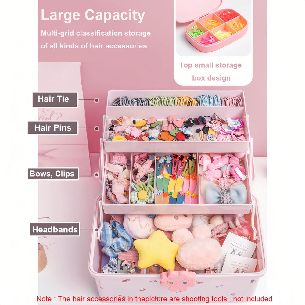 SEAHOME baby hair bows and clips arranged in top view for quick access.