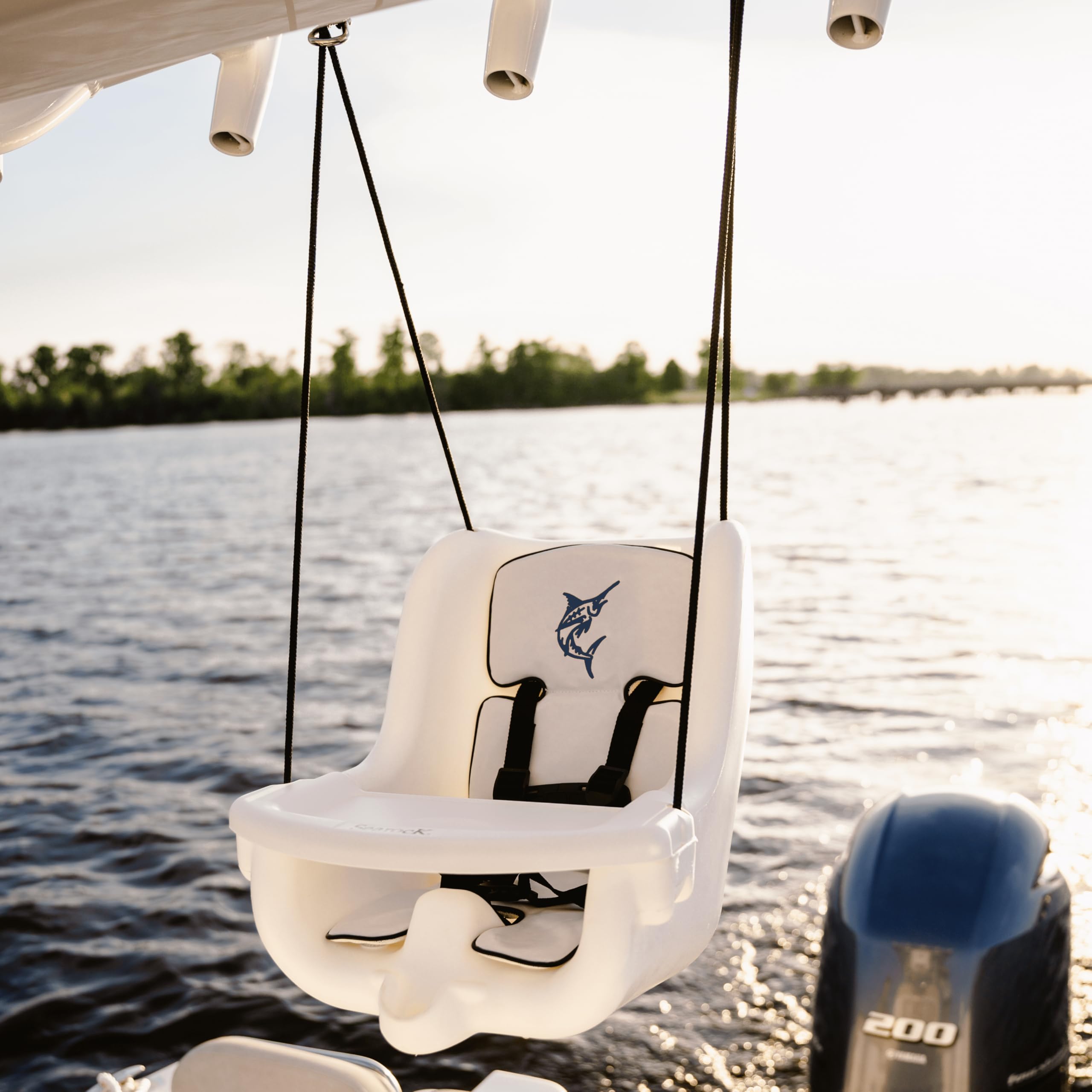 SEAROCK Marine-Grade Baby Swing Seat assembly demonstrates a sturdy outdoor setup