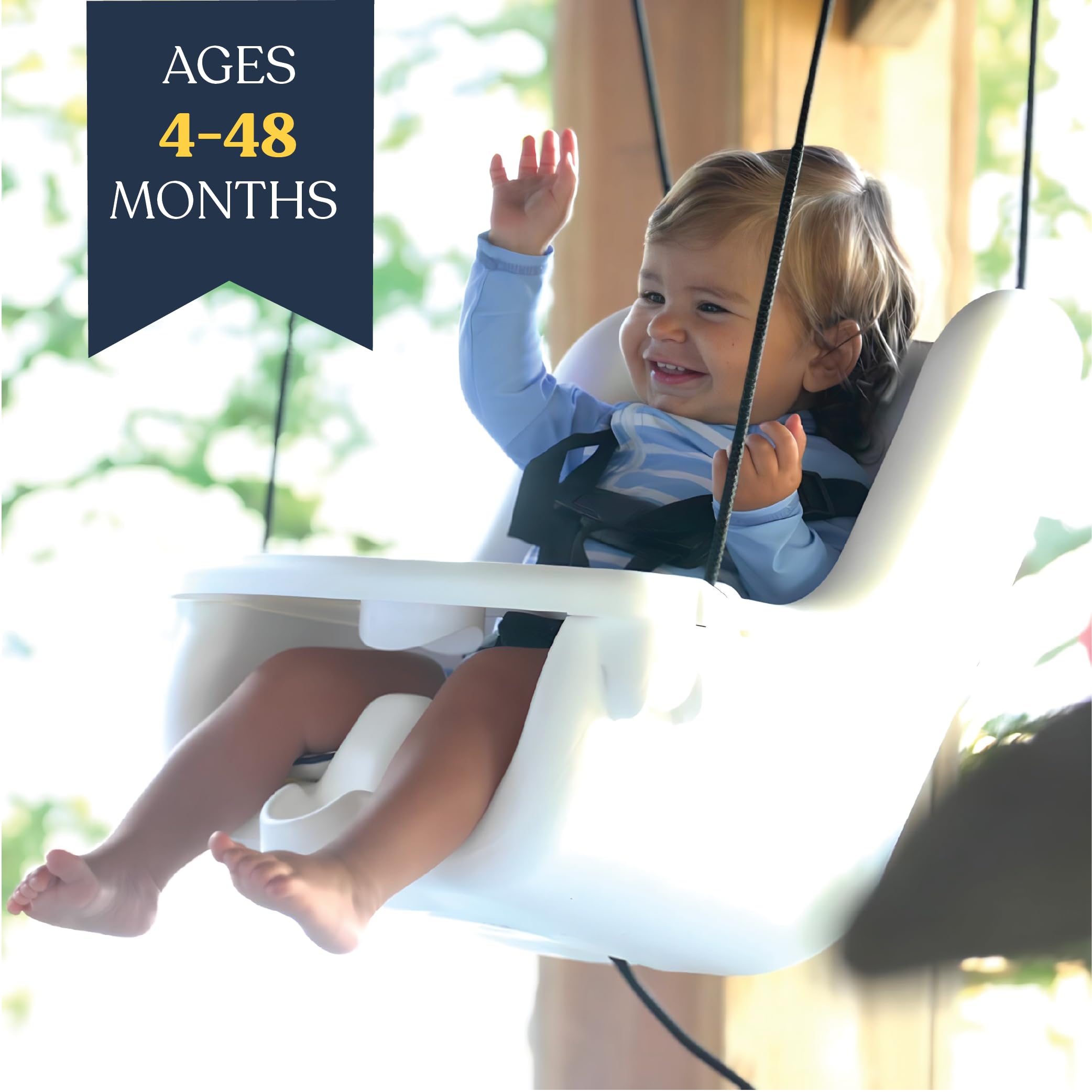 SEAROCK Marine-Grade Baby Swing Seat on boat enables safe outdoor play