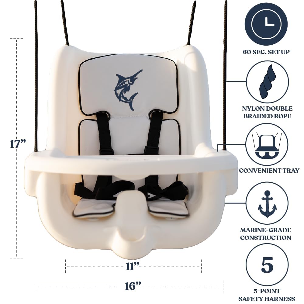 SEAROCK swing seat tray keeps snacks and toys within reach