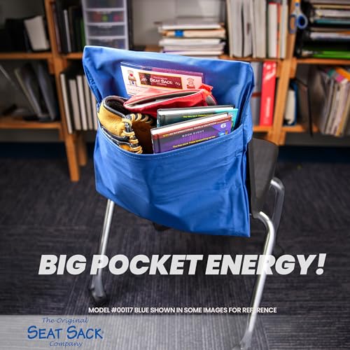 Seat Sack black fabric close-up emphasizes durable stitching for daily classroom use.