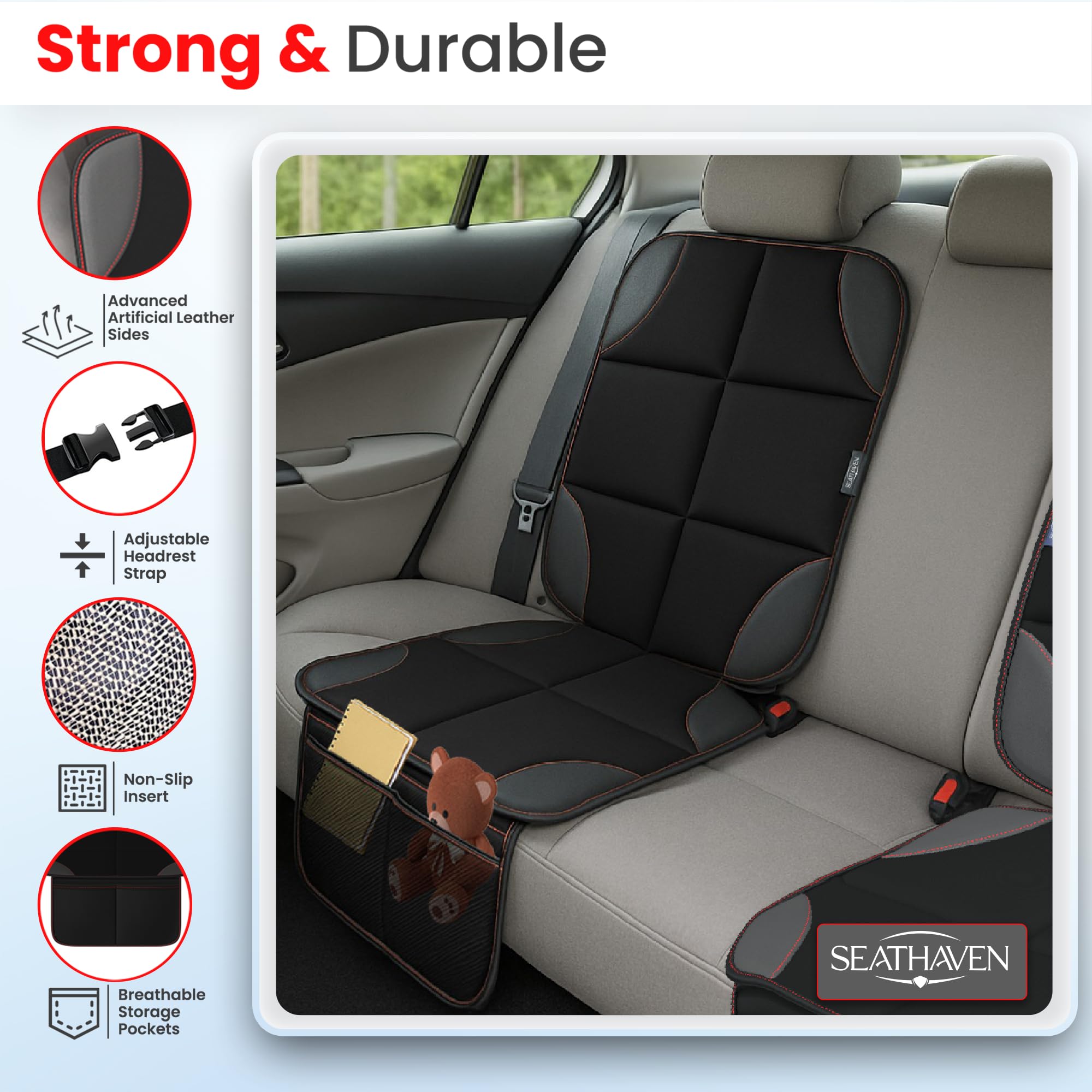 SEATHAVEN car seat protector full-coverage guards seats against dirt and stains