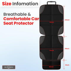 SEATHAVEN car seat protector with non-slip-back prevents shifting for a smoother drive