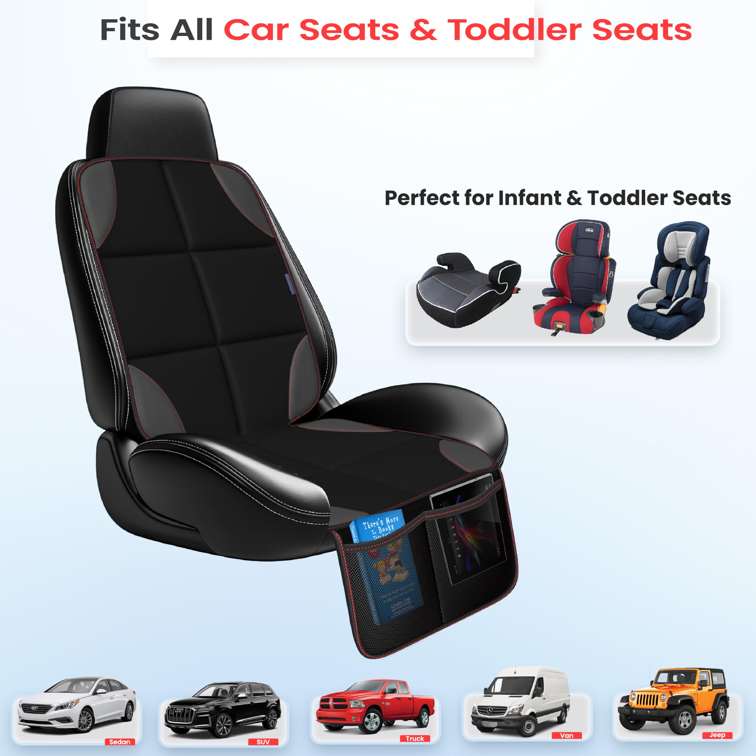 SEATHAVEN car seat protector universal-fit works with most vehicles