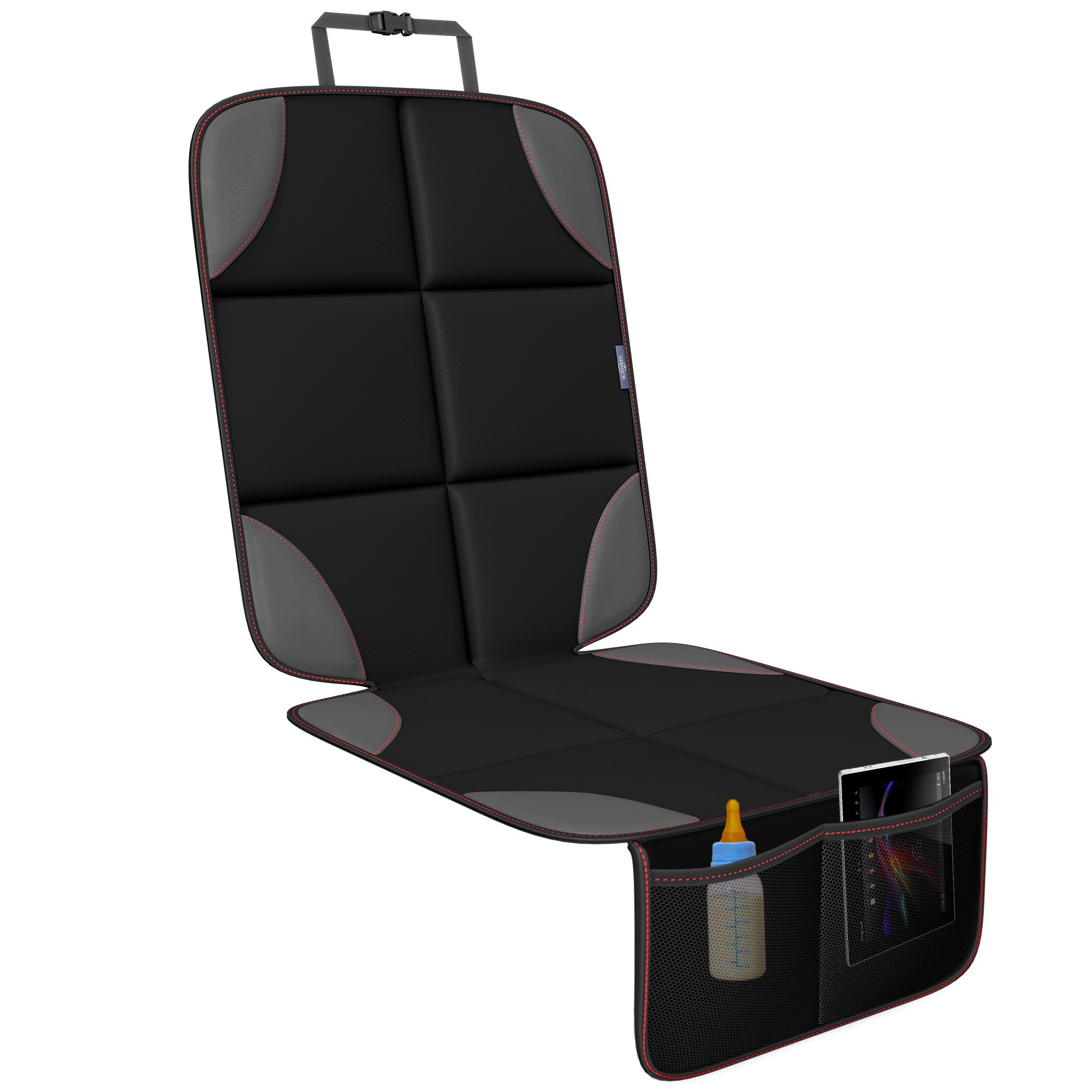 SEATHAVEN car seat protector with waterproof-back keeps upholstery clean during spills