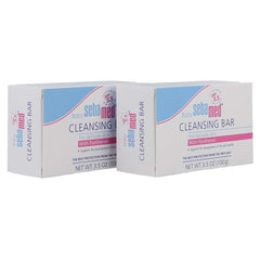 SEBAMED Baby Cleansing Bar 2-pack packaging label shows mild formula with vitamins and amino acids.
