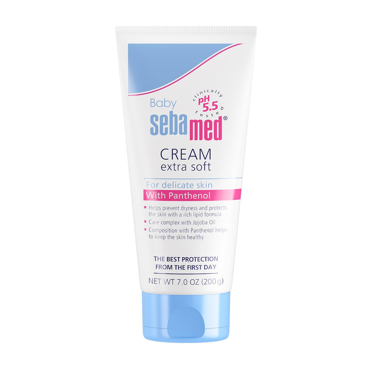 SEBAMED Baby Cream Extra Soft 200ml packaging front shows German-made skin protection