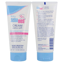 SEBAMED Baby Cream Extra Soft on skin demonstrates light hydration for dry baby skin.