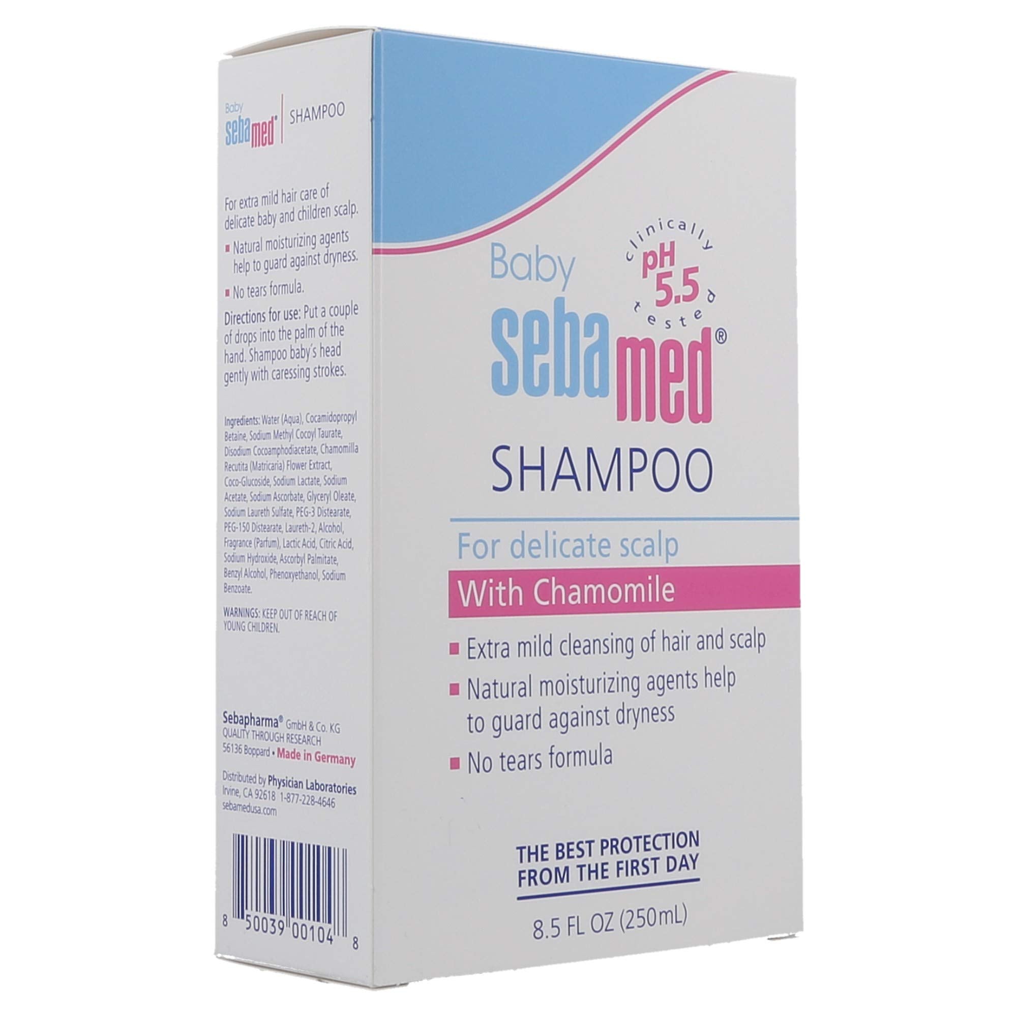 SEBAMED Baby Shampoo rinsing action suggests easy rinse-off after washing