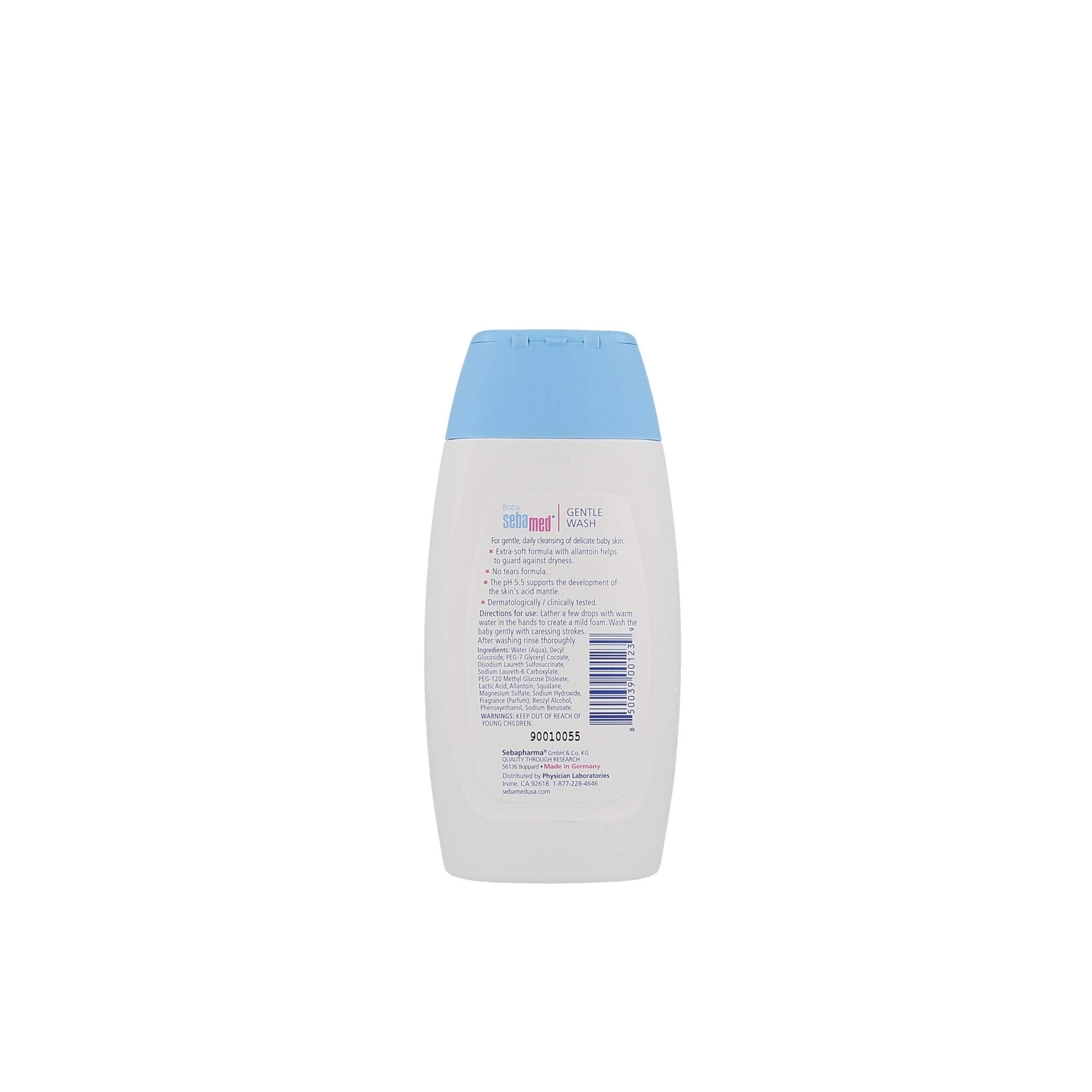 Sebamed Baby Wash Extra Soft close-up on baby skin, highlighting soothing moisture.