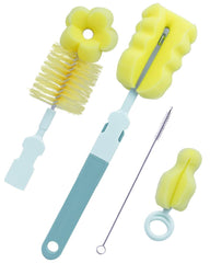 Sebikam 4-in-1 bottle brush set bottle brush cleans tight corners on baby bottles
