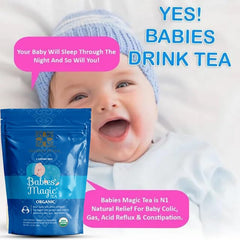 Secrets of Tea caffeine-free pouch signals baby-friendly herbal blend for peaceful feeds.