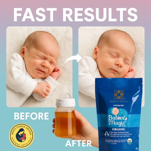 Secrets of Tea USDA Organic label highlights safe, natural ingredients for infant comfort.