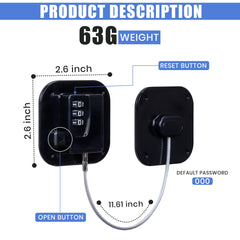 SECUIX fridge lock 3-digit combo close-up shows easy code changes for safer storage.