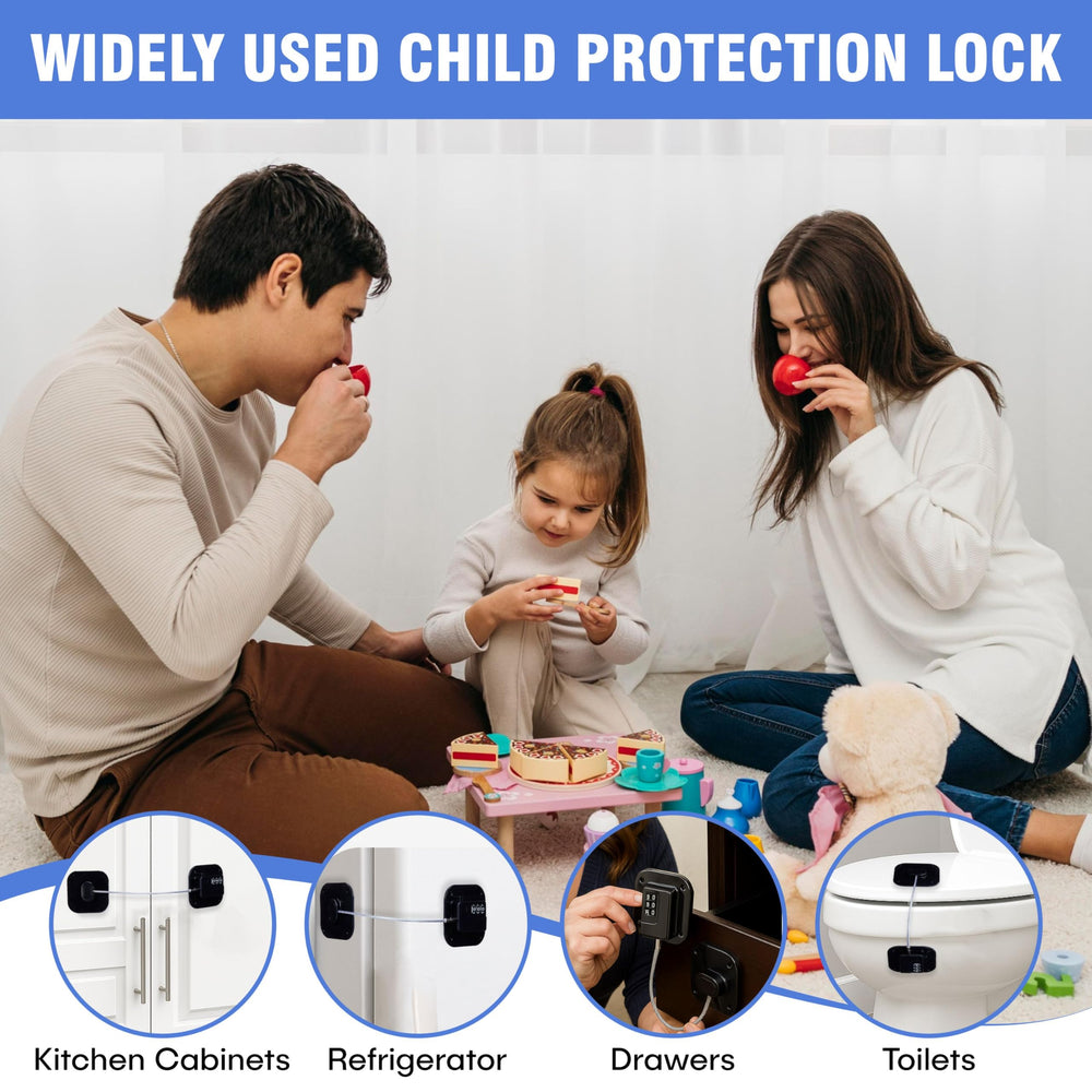 SECUIX fridge lock pack supports no-keys-needed operation with a 3-digit combo.